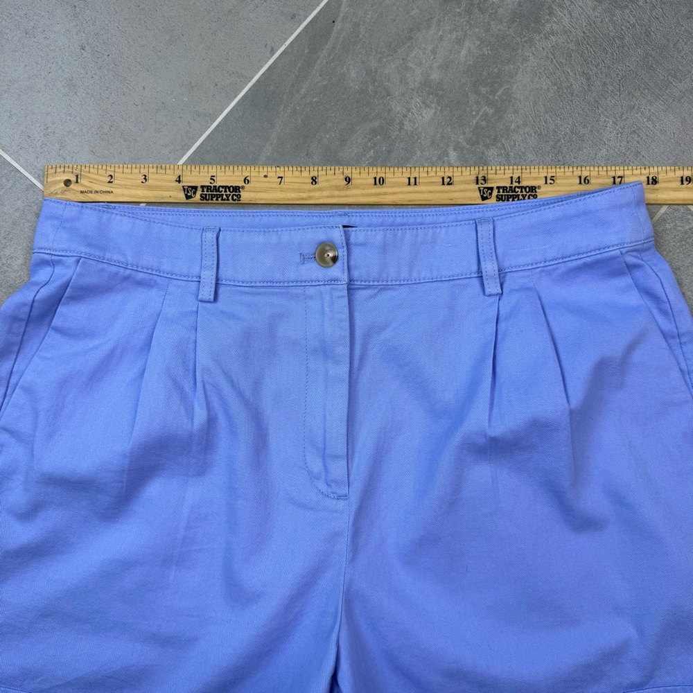 J.Crew Factory Women’s pleated high rise blue cotton shorts size 12 - Picture 3 of 10
